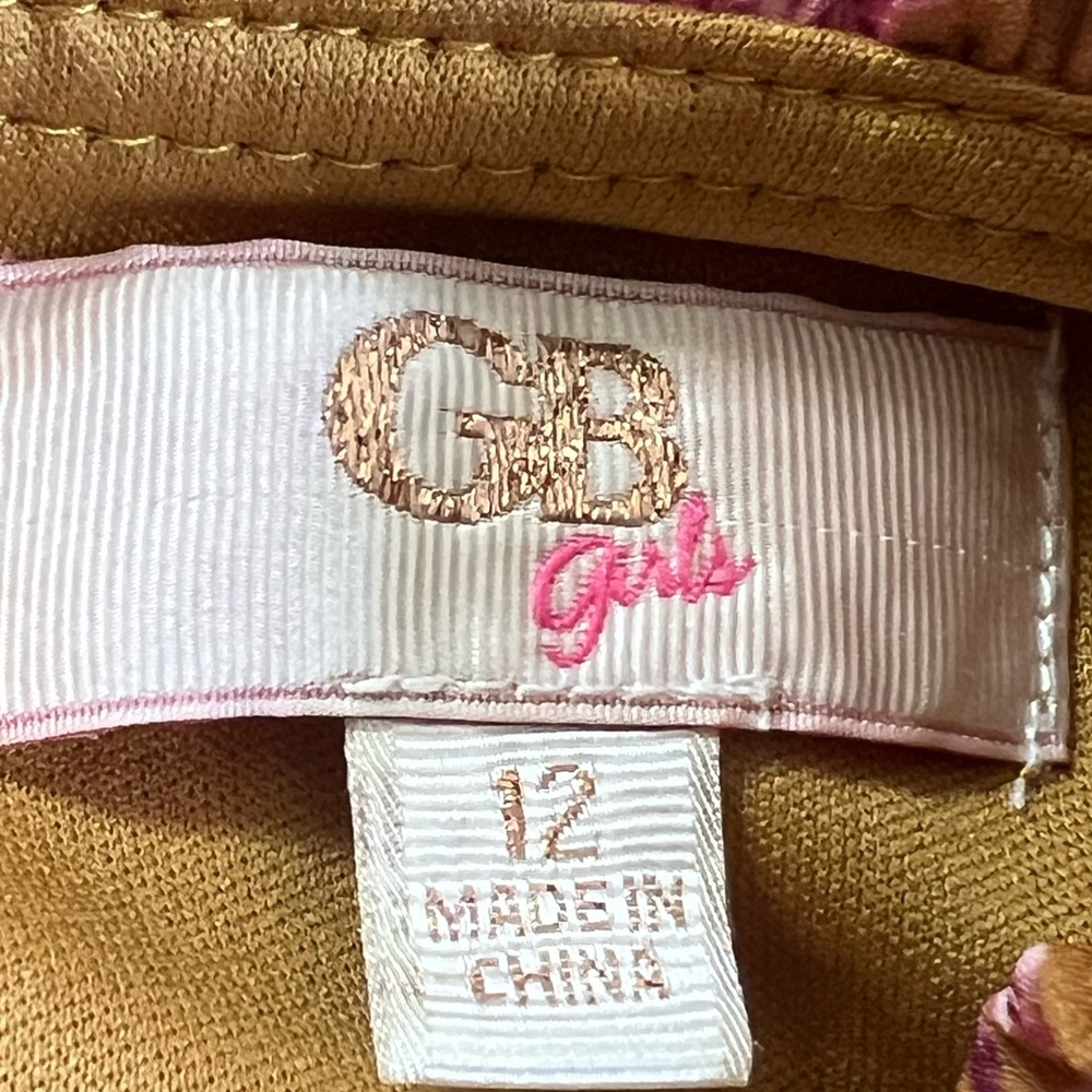 GB Girls Pleated Long Sleeve Dress with Pink and Purple Floral Pattern - Picture 10 of 13